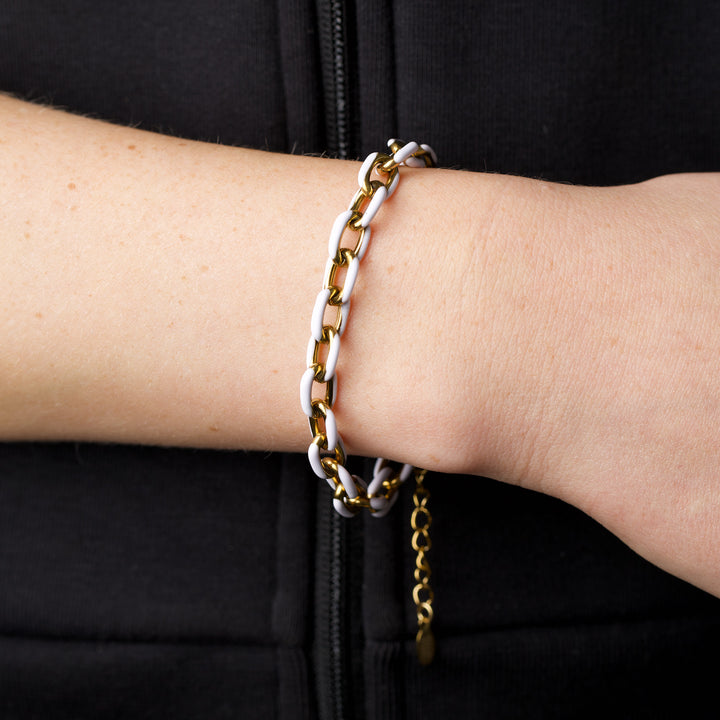 Ines - Bracciale Colorato a Maglie in Acciaio Inossidabile