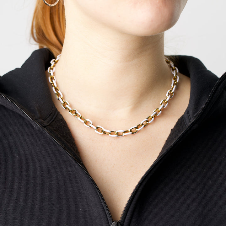 Ines - Collana Colorata a Maglie in Acciaio Inossidabile