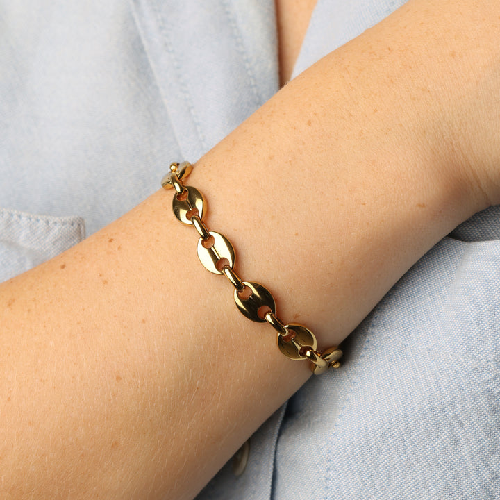 Amie - Bracciale a catena a maglie in acciaio inox