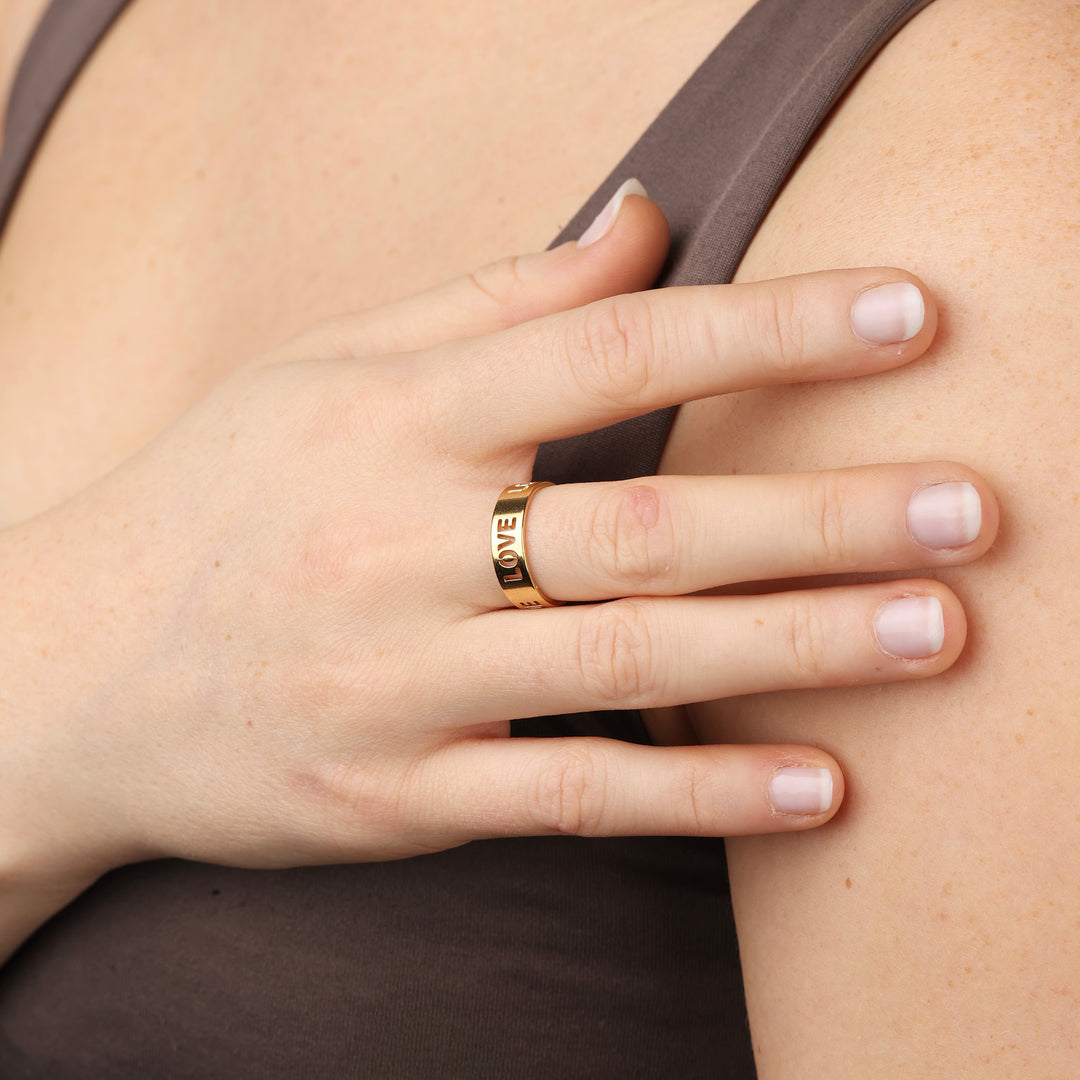 Jive - Anello Lettera d'Amore in Acciaio Inossidabile