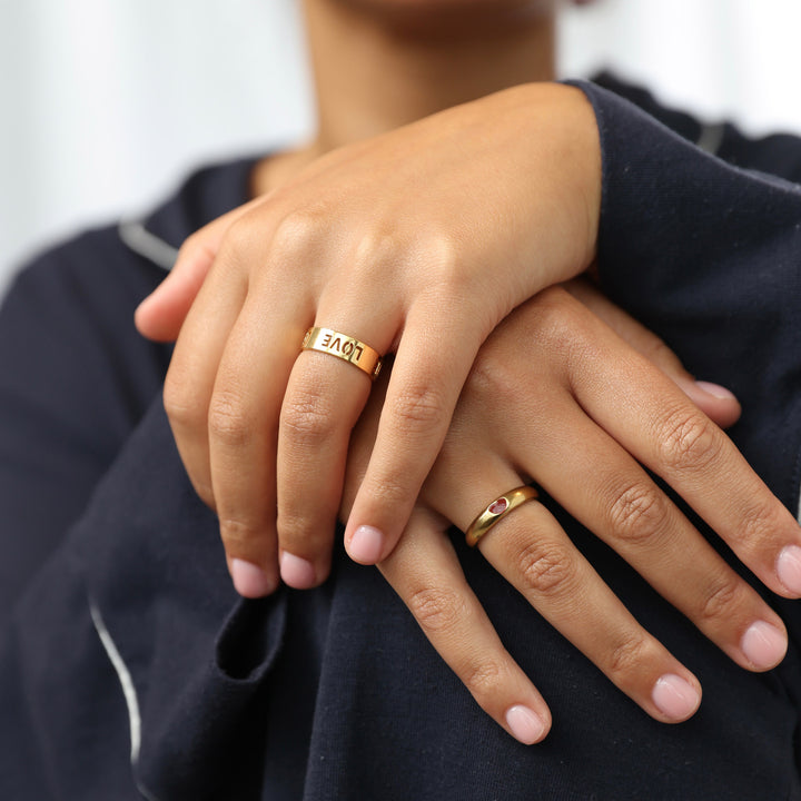 Jive - Anello Lettera d'Amore in Acciaio Inossidabile