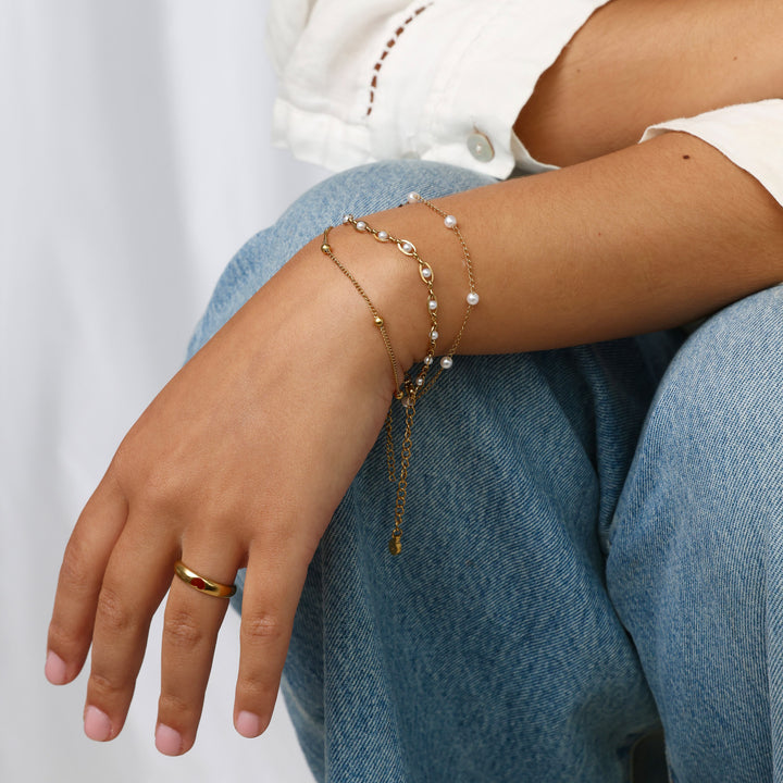 Lo - Bracciale a catena stratificata in acciaio inox