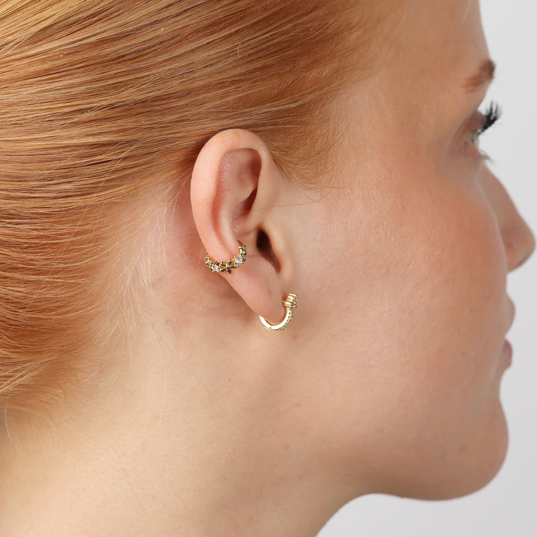 Georgie - Ear Cuff a Fiore in Acciaio Inossidabile