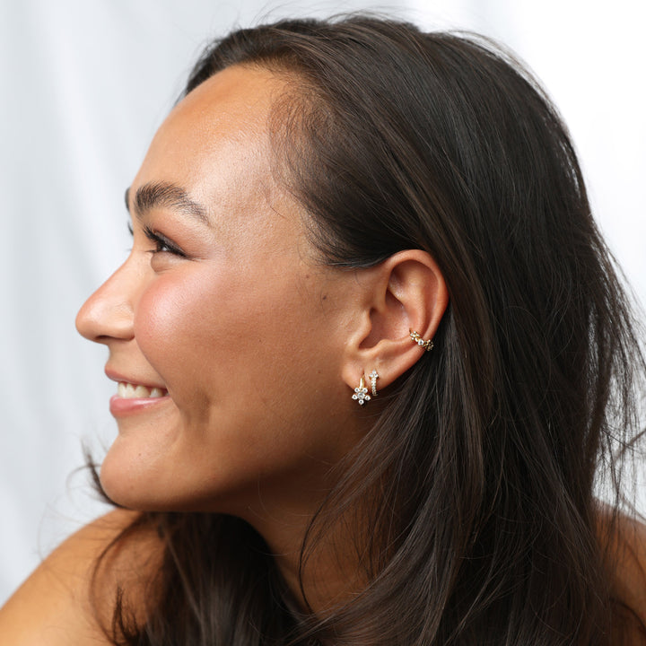 Georgie - Ear Cuff a Fiore in Acciaio Inossidabile