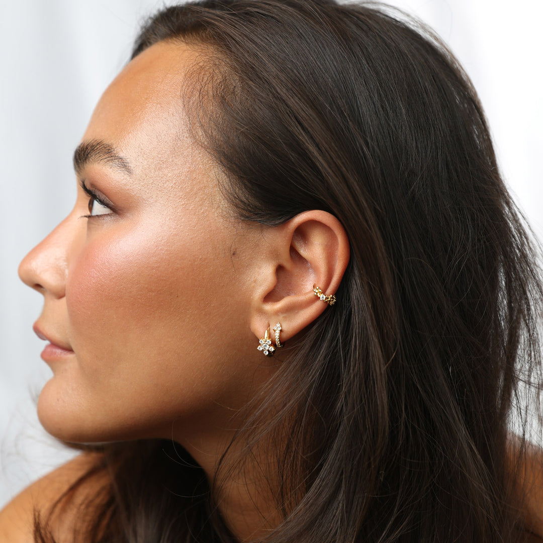 Georgie - Ear Cuff a Fiore in Acciaio Inossidabile