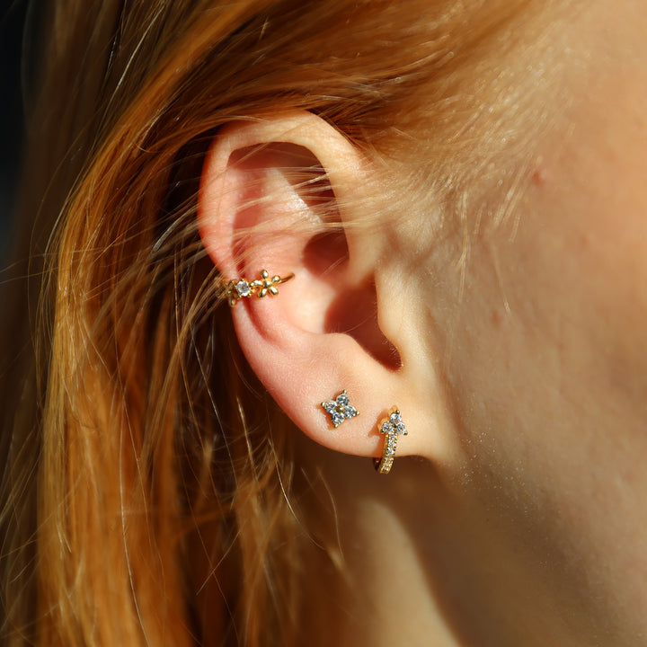 Hera - Orecchini a perno con cristalli in acciaio inox