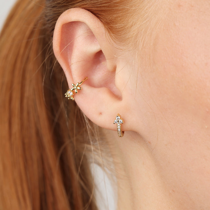 Della - Crystal Hoop Earrings Stainless Steel