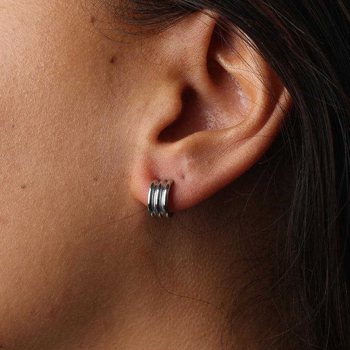 Orecchini a perno multistrato in acciaio inossidabile Gun