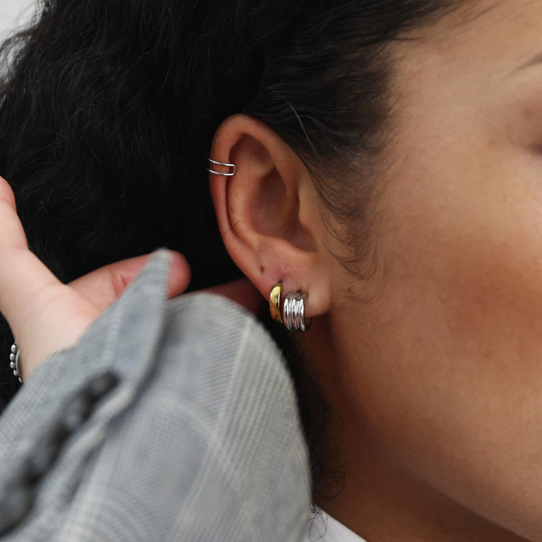 Orecchini a perno multistrato in acciaio inossidabile Gun