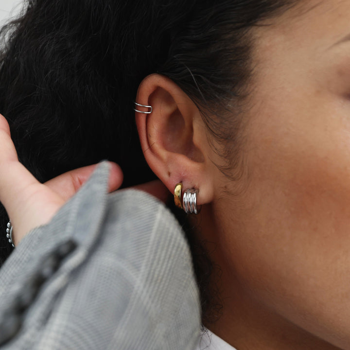 Orecchini a perno multistrato in acciaio inossidabile Gun