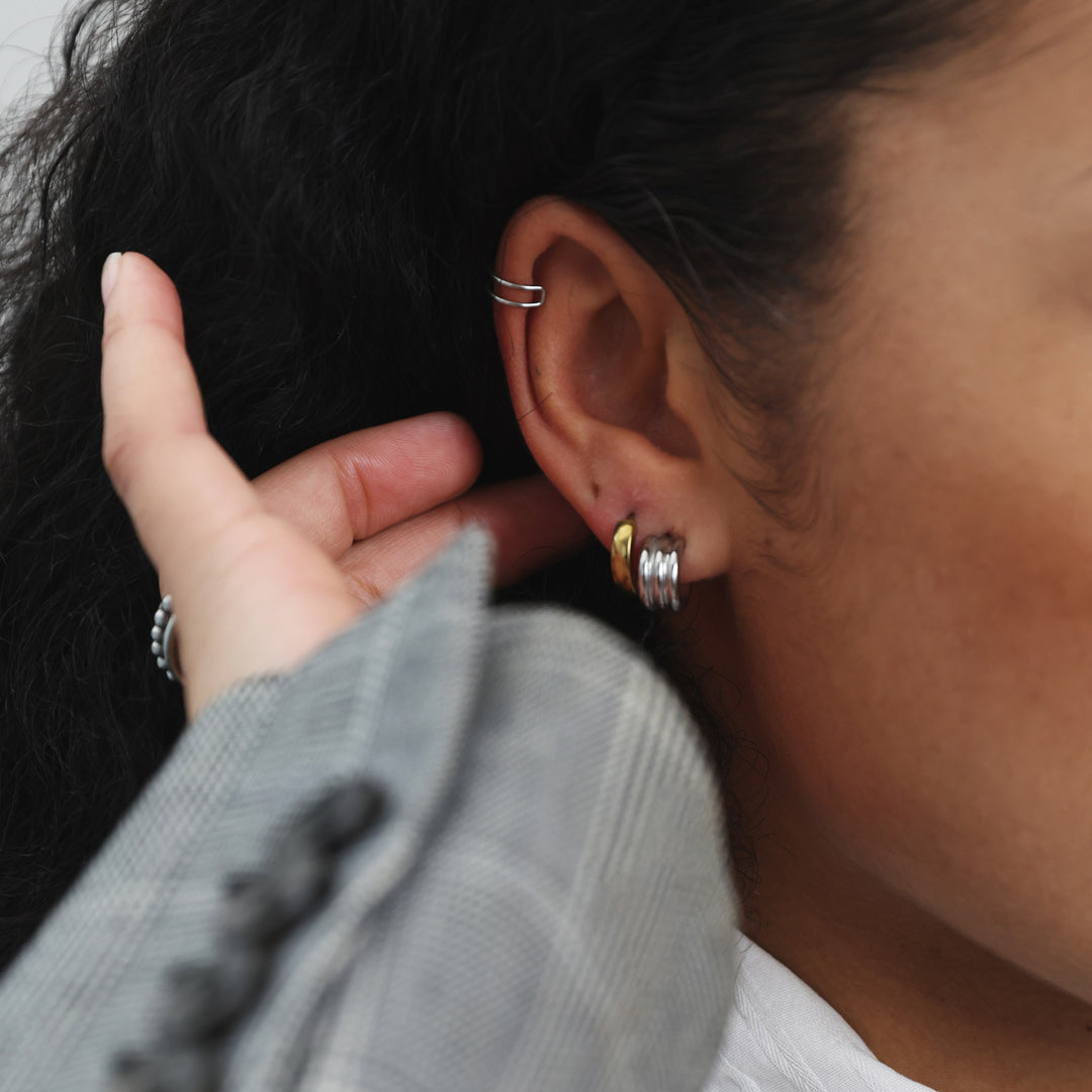 Orecchini a perno multistrato in acciaio inossidabile Gun