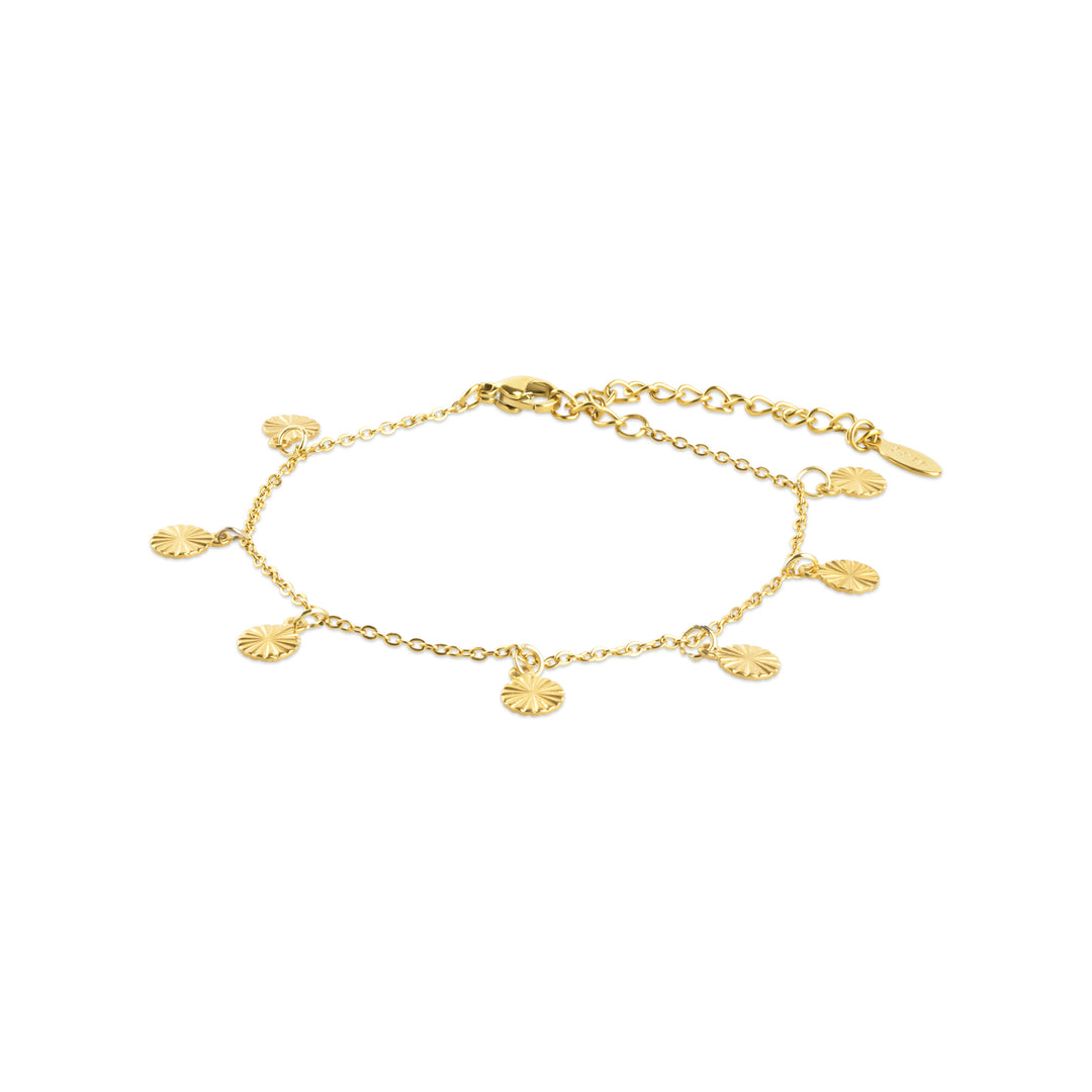 Braccialetto con ciondolo a moneta Liv in acciaio inox