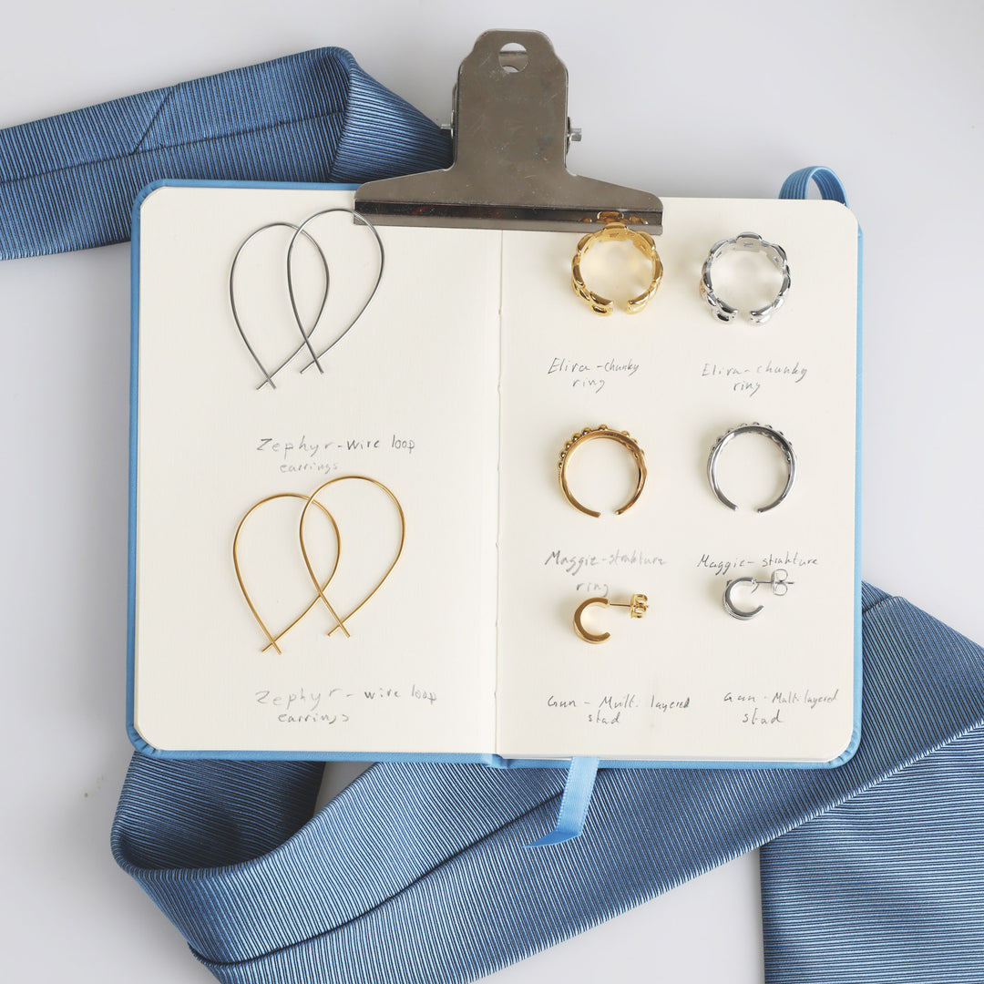 Zephyr - Orecchini a filo in acciaio inossidabile