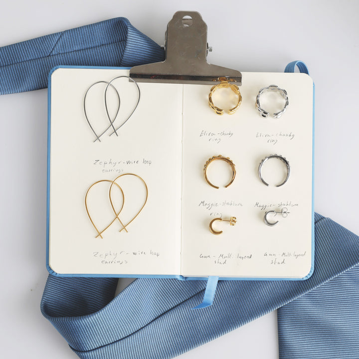 Zephyr - Orecchini a filo in acciaio inossidabile