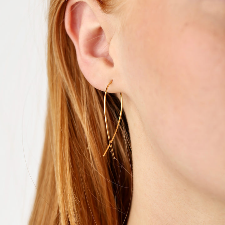 Zephyr - Orecchini a filo in acciaio inossidabile