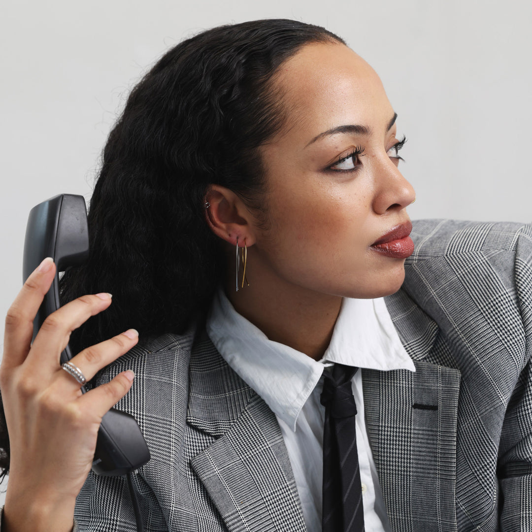 Zephyr - Orecchini a filo in acciaio inossidabile