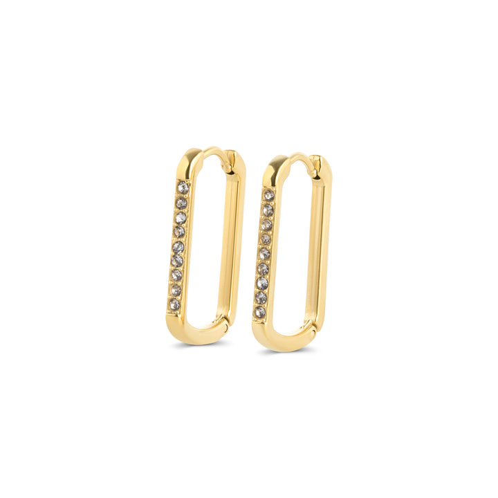 Celeste - Orecchini a cerchio in cristallo in acciaio inossidabile