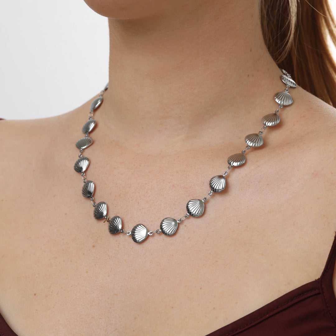 Estrid - Collana con conchiglia in acciaio inossidabile | Timi of Sweden