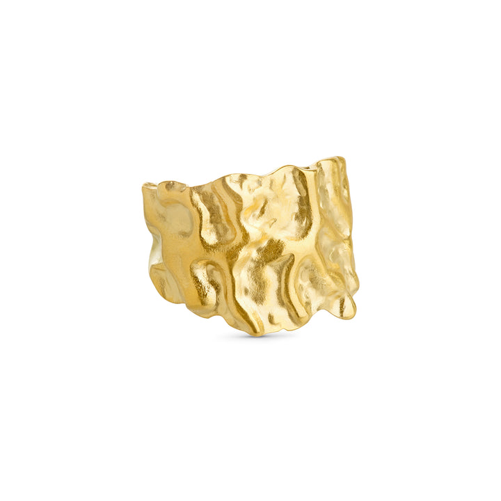 Majlis - Anello Martellato in Acciaio Inossidabile