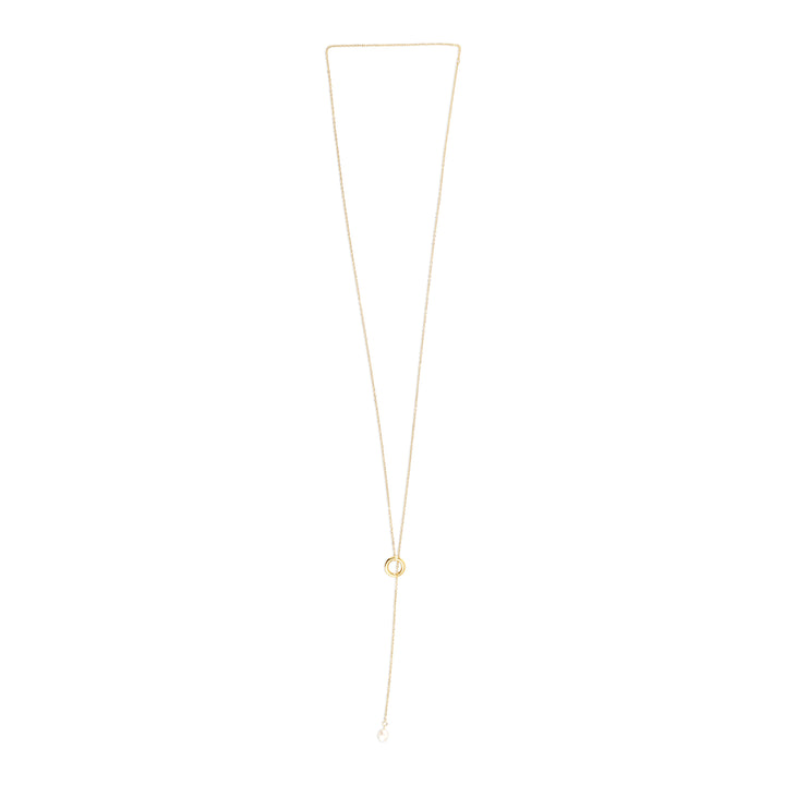 Boel - Collana Lariat con Perla in Acciaio Inossidabile