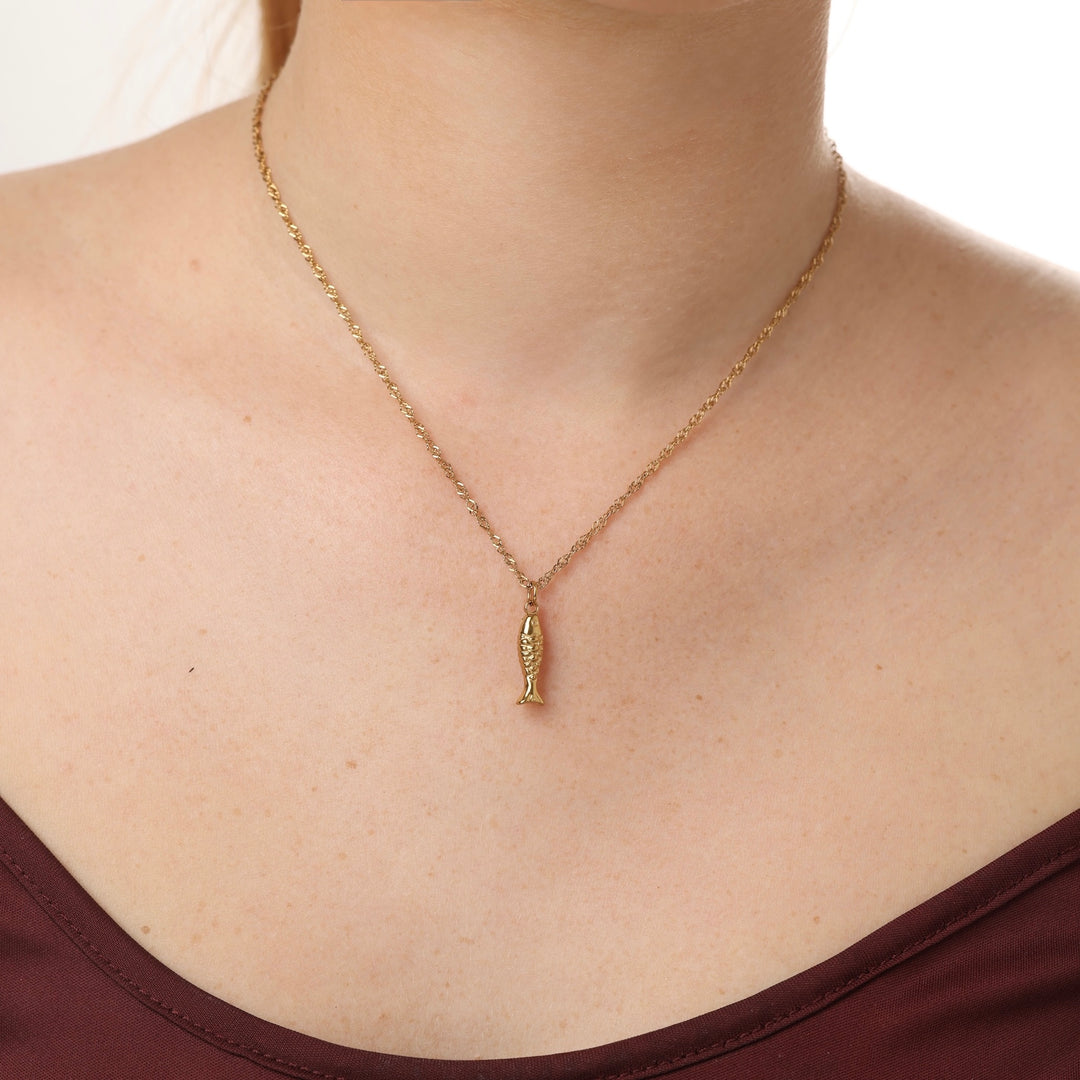 Erna - Collana con Pesce in Acciaio Inossidabile