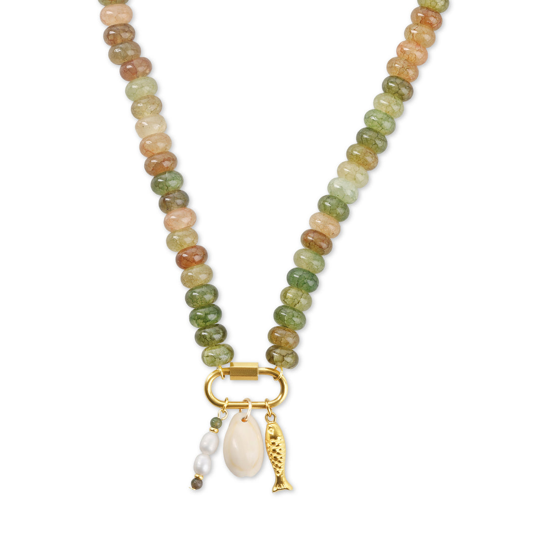 My - Collana con Perline Ocean in Acciaio Inossidabile