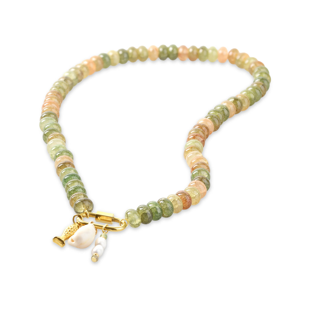 My - Collana con Perline Ocean in Acciaio Inossidabile