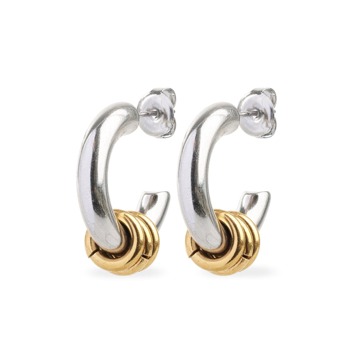 Luna - Orecchini a perno Hoops in acciaio inox