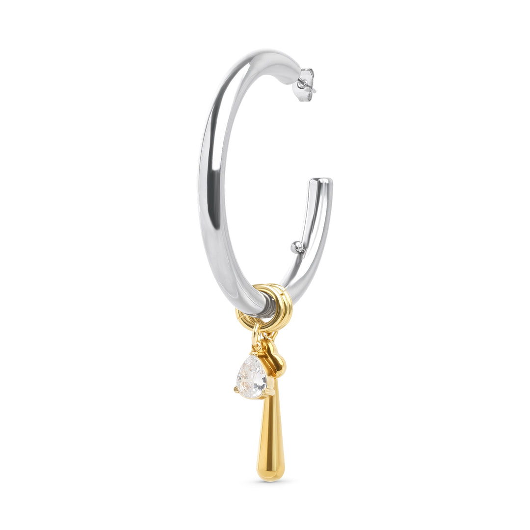 Orecchini a bottone Hoops Peg in acciaio inossidabile elegante