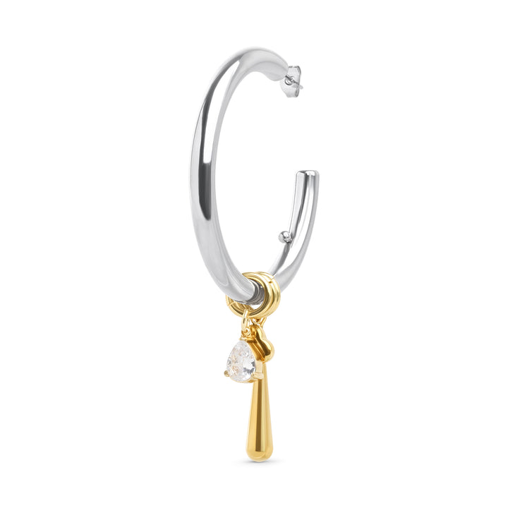 Orecchini a bottone Hoops Peg in acciaio inossidabile elegante