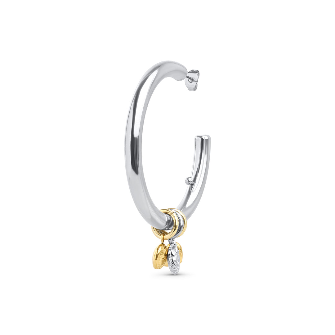 Orecchini a bottone Hoops Peg in acciaio inossidabile elegante