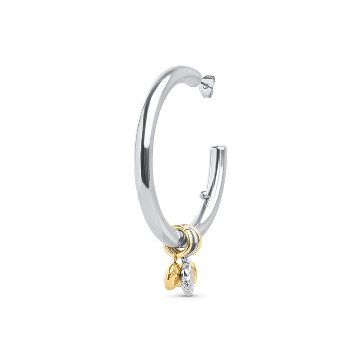 Orecchini a bottone Hoops Peg in acciaio inossidabile elegante
