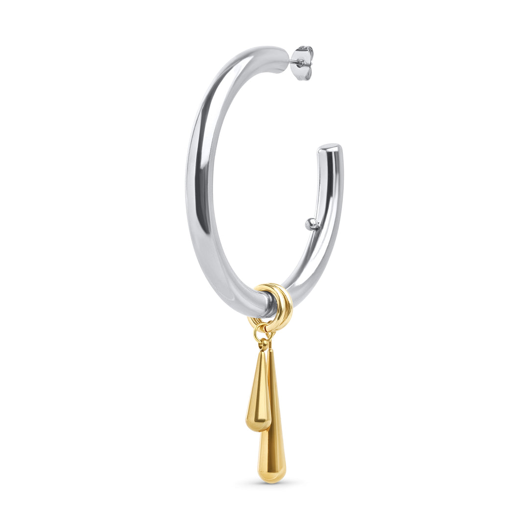 Orecchini a bottone Hoops Peg in acciaio inossidabile elegante
