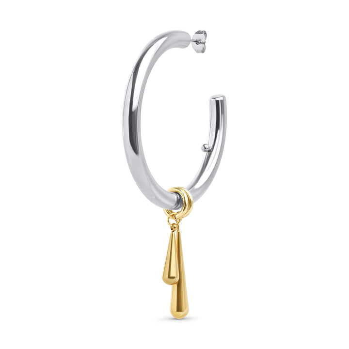 Orecchini a bottone Hoops Peg in acciaio inossidabile elegante