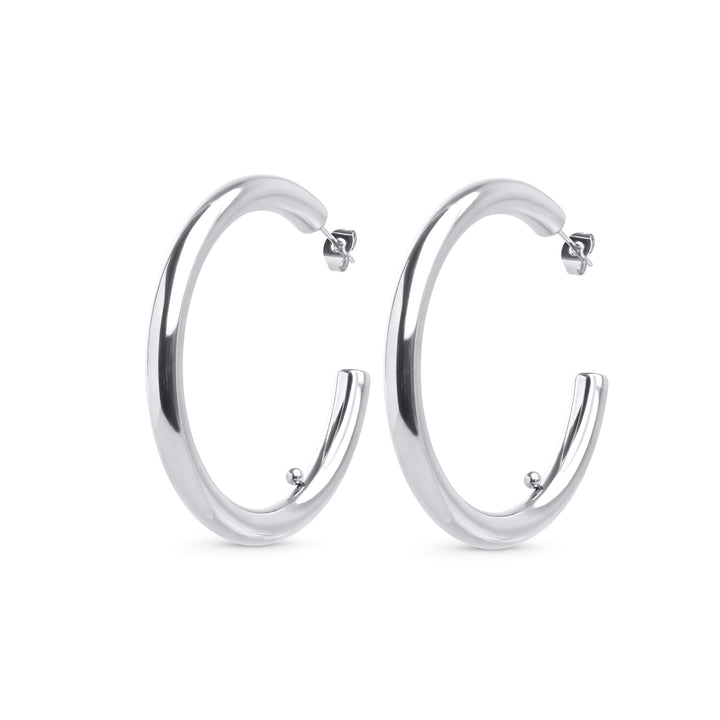 Orecchini a bottone Hoops Peg in acciaio inossidabile elegante