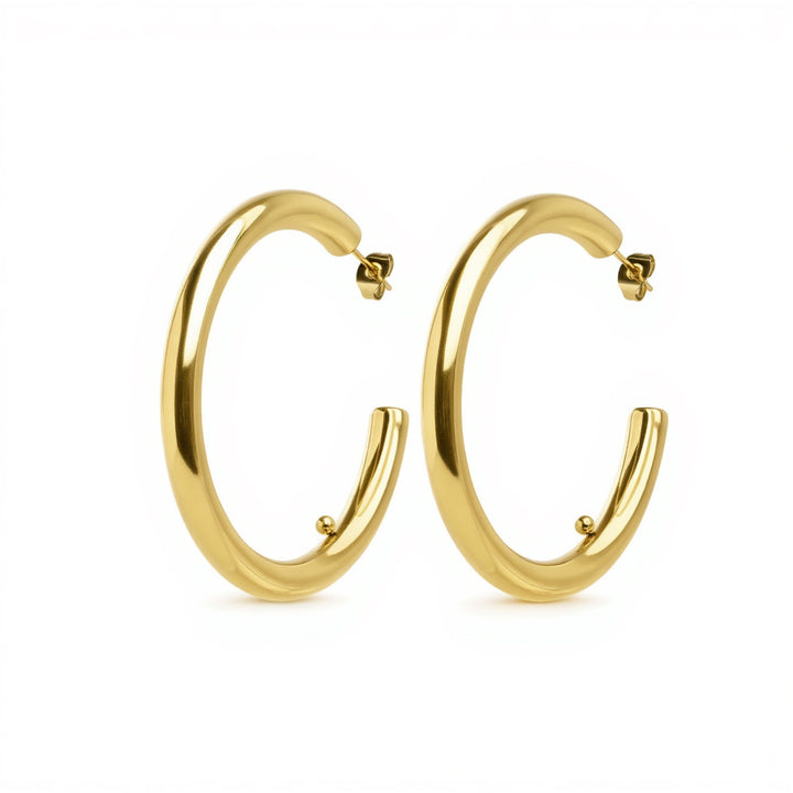 Orecchini a bottone Hoops Peg in acciaio inossidabile elegante