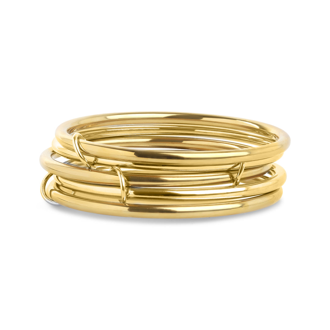 Rory - Bracciale a fascette impilate da 5 pezzi in acciaio inox