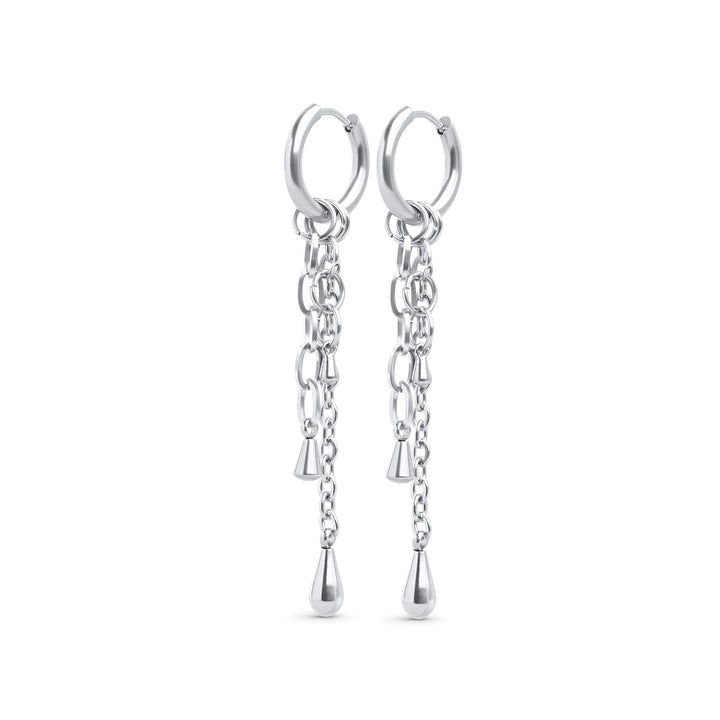 Kate - Orecchini a cerchio con catena in acciaio inox