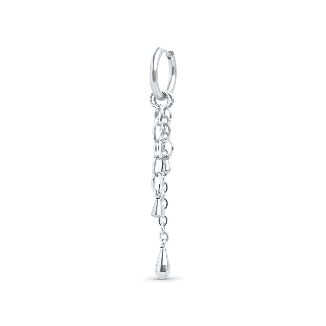 Kate - Orecchini a cerchio con catena in acciaio inox