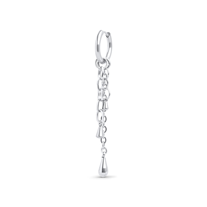 Kate - Orecchini a cerchio con catena in acciaio inox