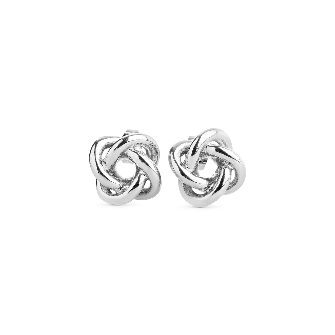 Karla – knot stud earrings in stainless steel, silver | Timi of Sweden