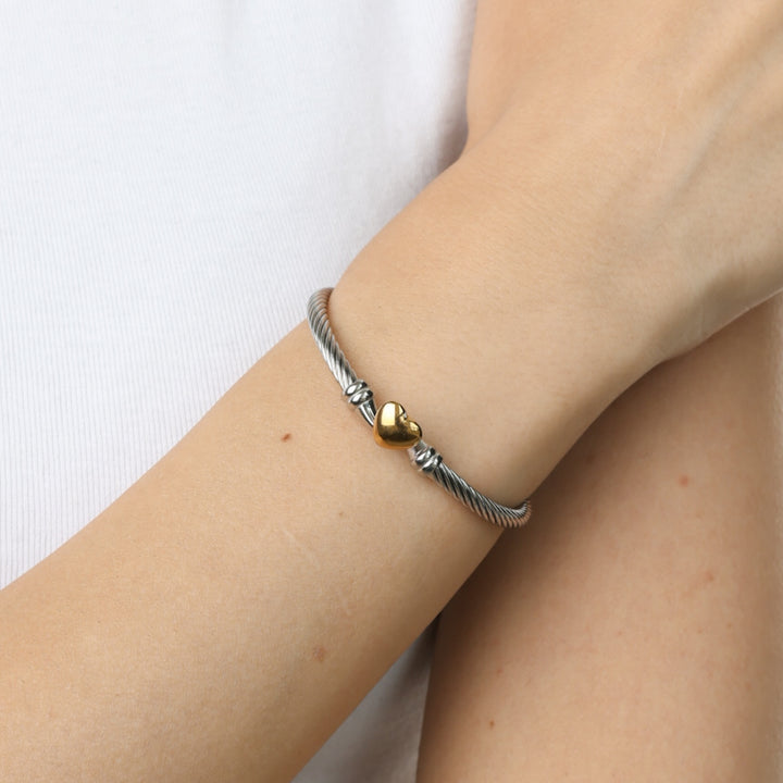 Tuva - Bracciale Cuore in Acciaio Inossidabile