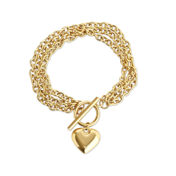 Emilia - Bracciale a catena a cuore in acciaio inox