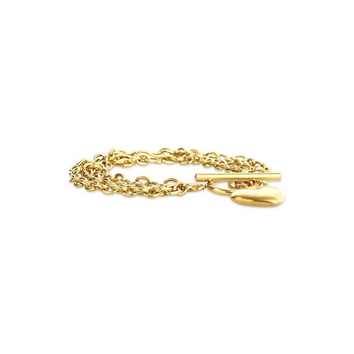 Emilia - Bracciale a catena a cuore in acciaio inox