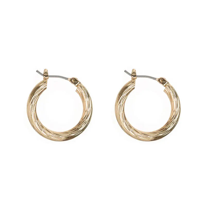 Small Swirly Hoop Earrings Gold