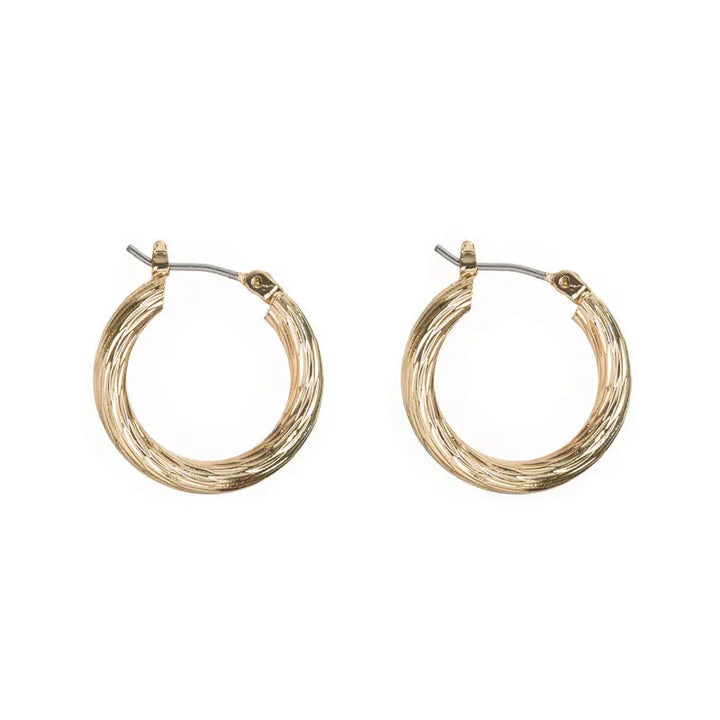 Small Swirly Hoop Earrings Gold