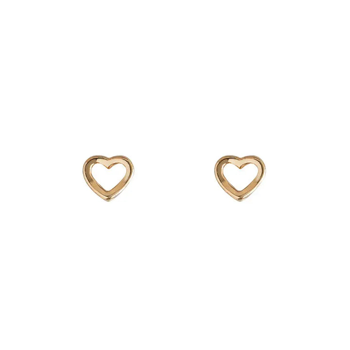 Heart outline Earrings Gold