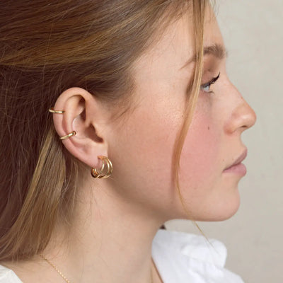 Triple lined hoop earring