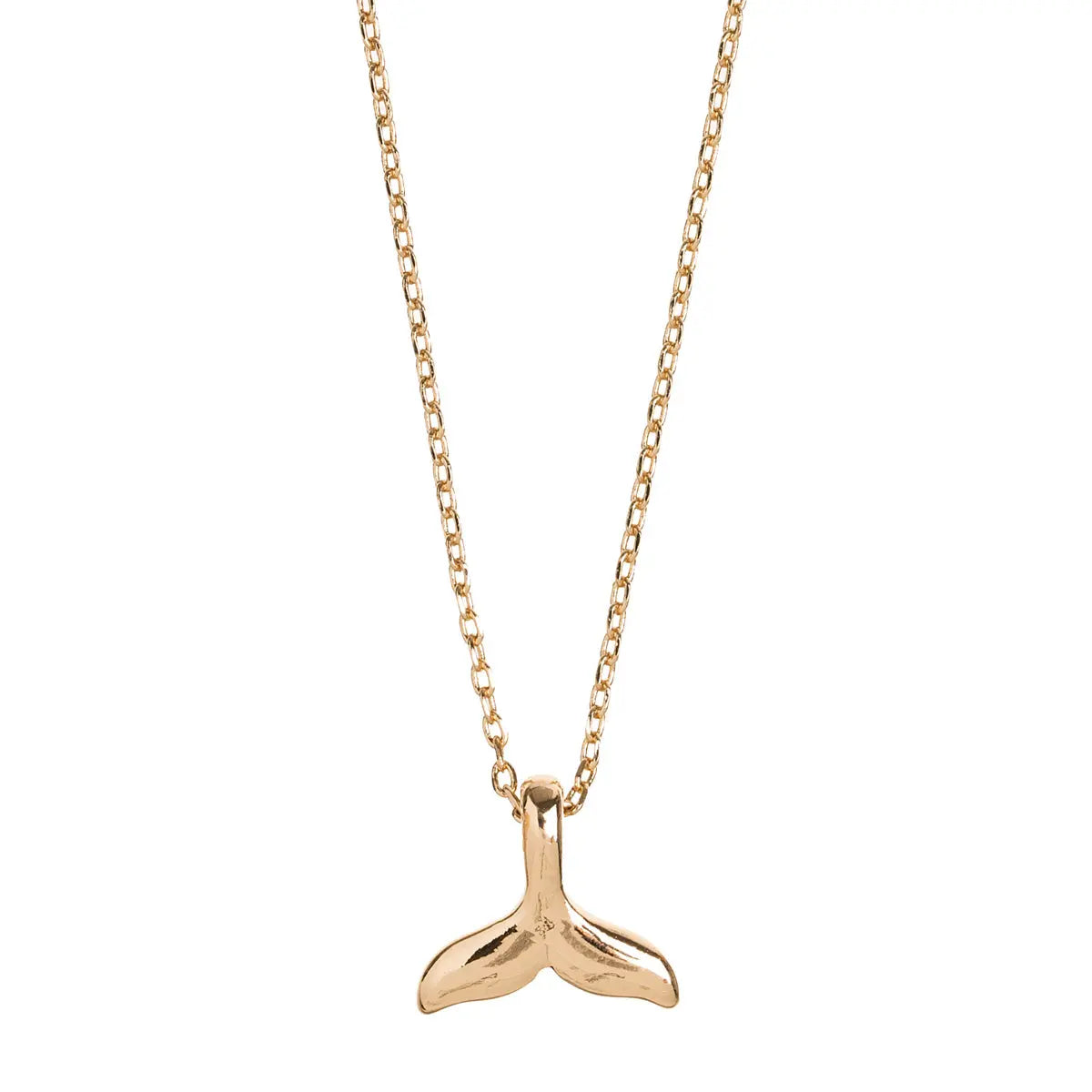 Whale Tail Necklace Gold