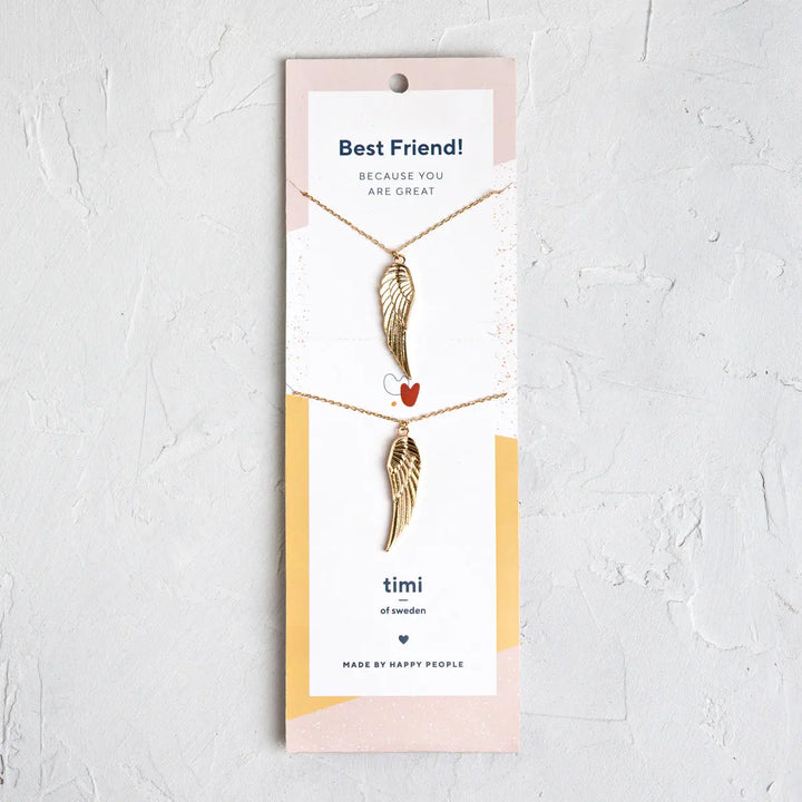 Wings Friendship Necklace Gold